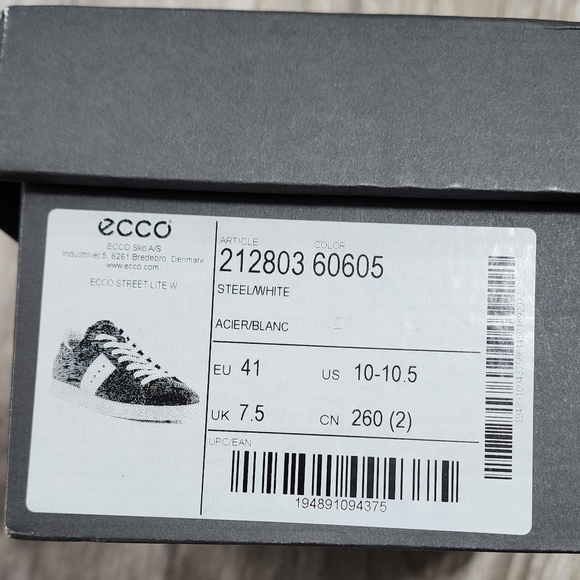 ECCO Street Lite Retro Sneaker Women\'s Low Casual Shoe Gray Size 10-10.5 EU 41